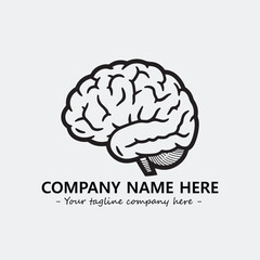 Brain illustration black and white for logo company vector image
