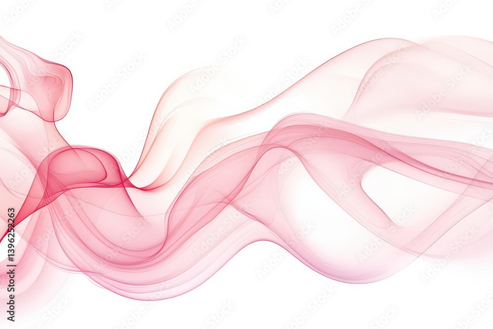 Aufkleber soft pink and white gradient background featuring an abstract fluid shape resembling gentle smoke or