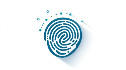 Fingerprint Icon with Modern Design Elements for Security and Identification Concepts