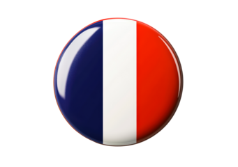 France flag circle emblem isolated on transparent background