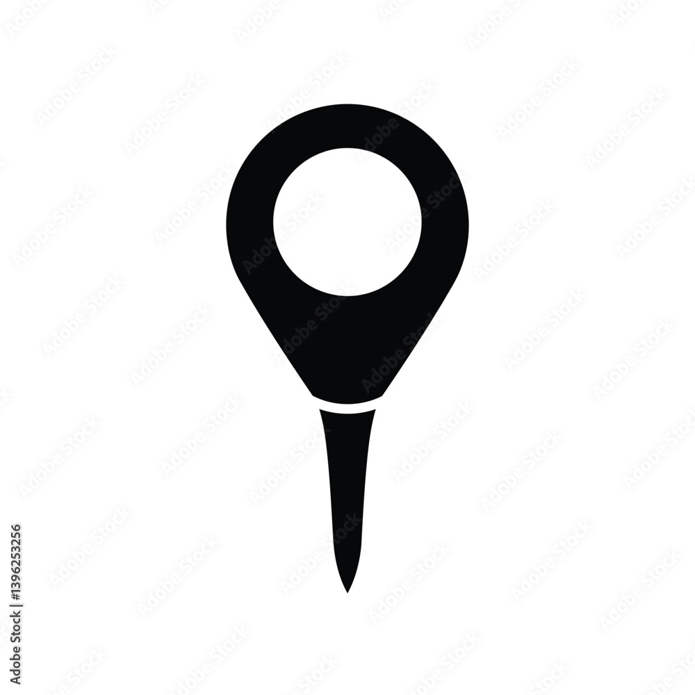 Poster black location pin simple icon for map navigation and place finding