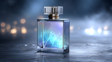 perfume bottle with holographic effect