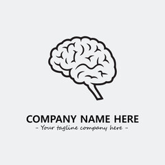Brain illustration black and white for logo company vector image
