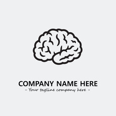 Brain illustration black and white for logo company vector image
