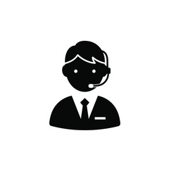 Customer Service Representative Icon With Headset Professional And Communication Illustration