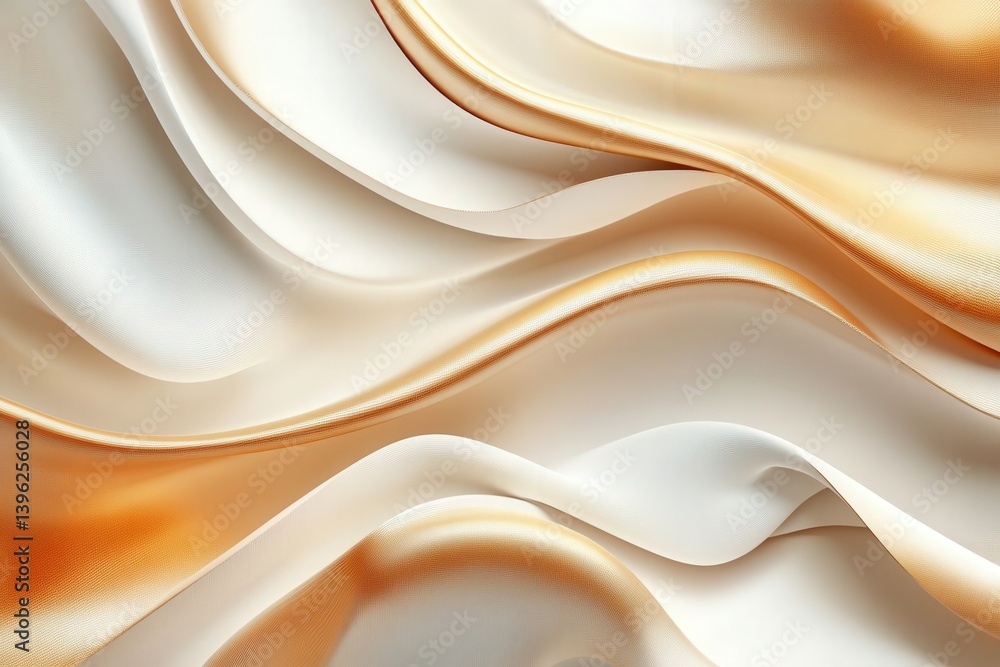 Poster elegant beige and white silk waves create flowing curves in this high-resolution abstract background