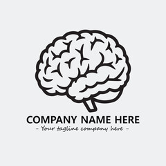 Brain illustration black and white for logo company vector image

