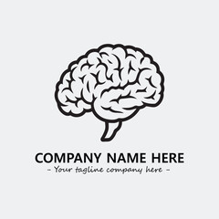 Brain illustration black and white for logo company vector image
