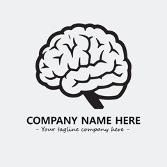 Brain illustration black and white for logo company vector image
