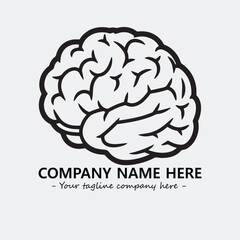 Brain illustration black and white for logo company vector image
