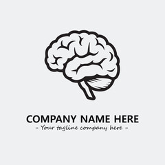 Brain illustration black and white for logo company vector image
