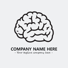 Brain illustration black and white for logo company vector image
