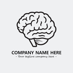 Brain illustration black and white for logo company vector image
