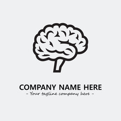 Brain illustration black and white for logo company vector image
