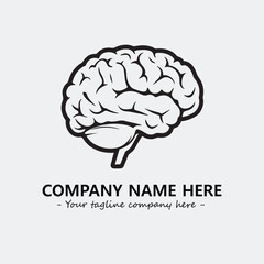 Brain illustration black and white for logo company vector image

