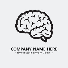 Brain illustration black and white for logo company vector image
