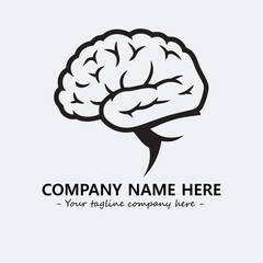 Brain illustration black and white for logo company vector image
