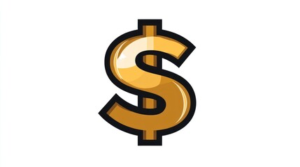 Obraz premium Golden Dollar Sign Icon Shiny Detailed Currency Symbol for Finance and Business Concepts