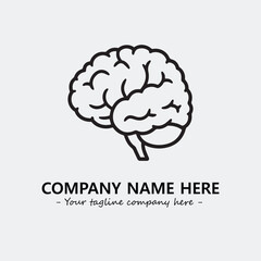 Brain illustration black and white for logo company vector image
