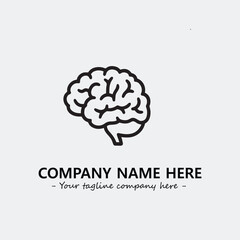 Brain illustration black and white for logo company vector image
