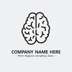 Brain illustration black and white for logo company vector image
