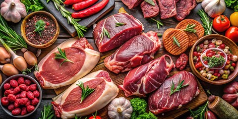 Fototapeta premium Fresh Meat & Chicken Collage - Culinary Delights