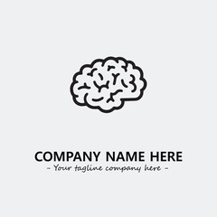 Brain illustration black and white for logo company vector image
