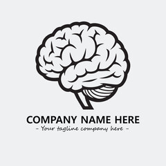 Brain illustration black and white for logo company vector image
