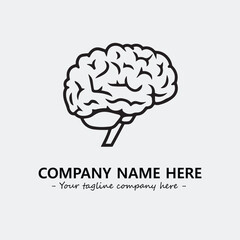 Brain illustration black and white for logo company vector image
