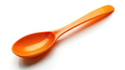 Orange Spoon Isolated White Background Top View