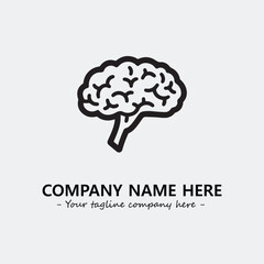 Brain illustration black and white for logo company vector image

