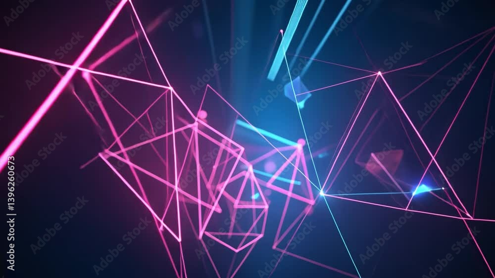 Aufkleber vibrant abstract background with dynamic lines and geometric shapes in pink and blue, evoking futuri