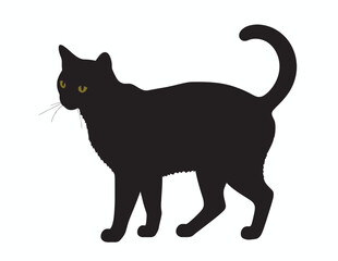 Black Cat Silhouette Vector Illustration Pet Lovers Project