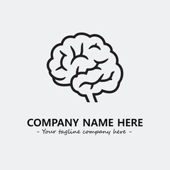 Brain illustration black and white for logo company vector image
