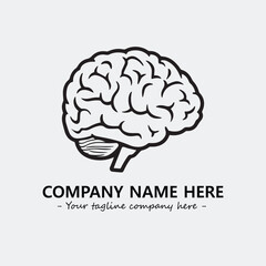 Brain illustration black and white for logo company vector image
