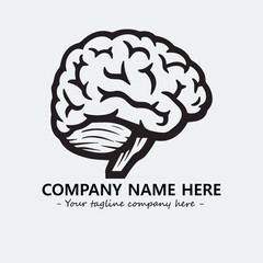 Brain illustration black and white for logo company vector image
