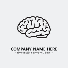 Brain illustration black and white for logo company vector image
