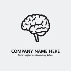 Brain illustration black and white for logo company vector image
