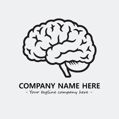 Brain illustration black and white for logo company vector image
