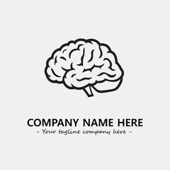Brain illustration black and white for logo company vector image
