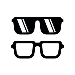 Black and white sunglasses icon vector