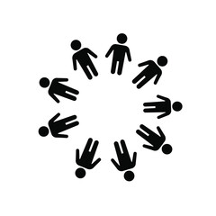 Teamwork And Community Stick Figures Forming A Circle For Connection And Cooperation