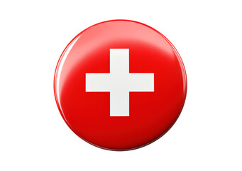 Obraz premium Switzerland flag icon isolated on transparent background