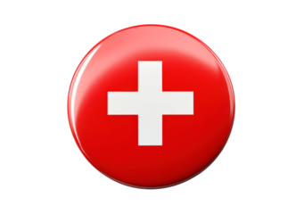Switzerland flag icon isolated on transparent background