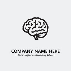 Brain illustration black and white for logo company vector image
