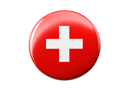 Switzerland flag icon isolated on transparent background