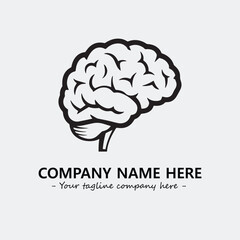 Brain illustration black and white for logo company vector image
