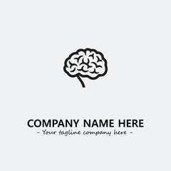 Brain illustration black and white for logo company vector image
