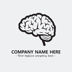 Brain illustration black and white for logo company vector image
