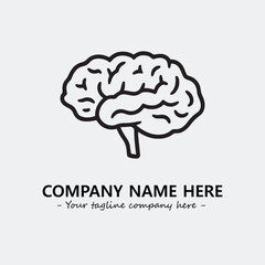 Brain illustration black and white for logo company vector image
